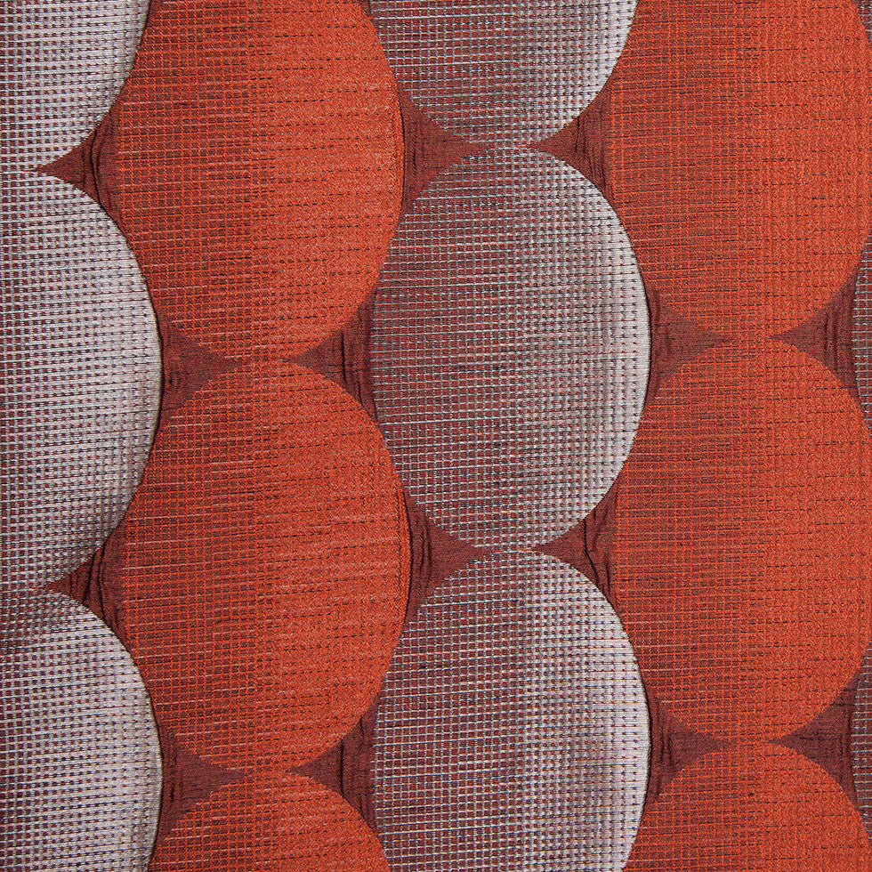 Rust/Taupe Rows of Ovals Textured Jacquard