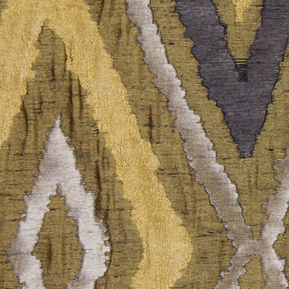Chartreuse/Gray Dramatic Diamonds Brocade Detail