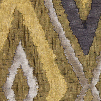 Chartreuse/Gray Dramatic Diamonds Brocade Detail