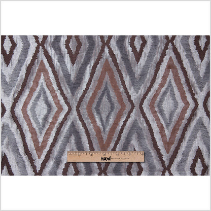 Silver/Brown Dramatic Diamonds Brocade - Full