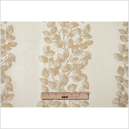 Beige Columns of Leaves Brocade - Full