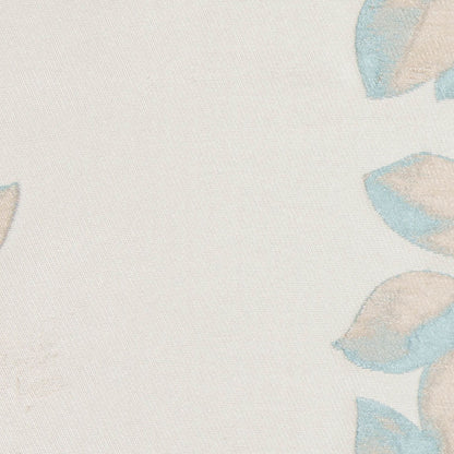 Ivory and Aqua Columns of Leaves Brocade Detail