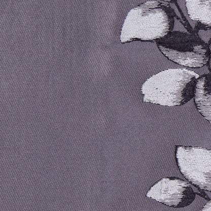 Gray and Black Columns of Leaves Brocade - Detail