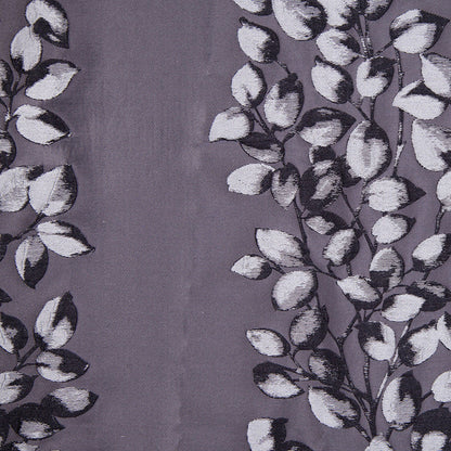 Gray and Black Columns of Leaves Brocade