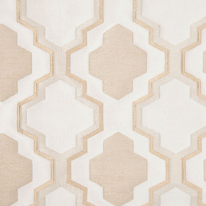Champagne Geometric Lines and Shapes Satiny Brocade