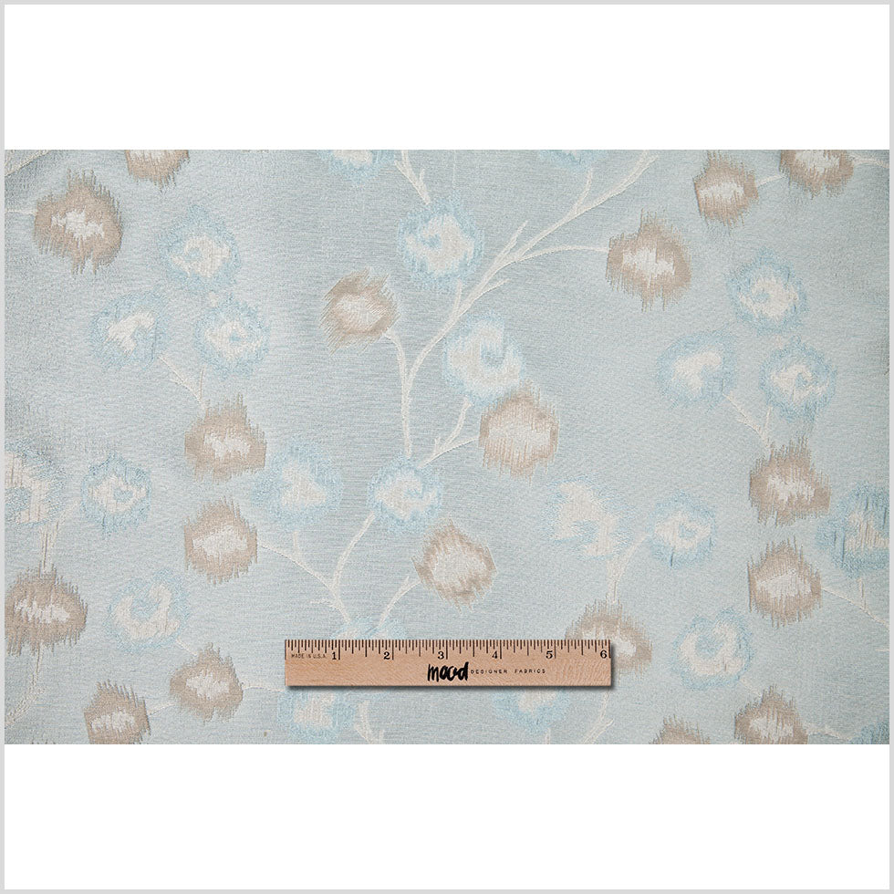 Spa/Beige Soft Floral Satiny Brocade Full
