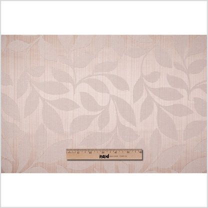 Peach Satiny Woven Leaves Jacquard Full