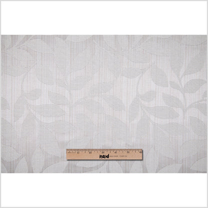 Silver Satiny Woven Leaves Jacquard - Full