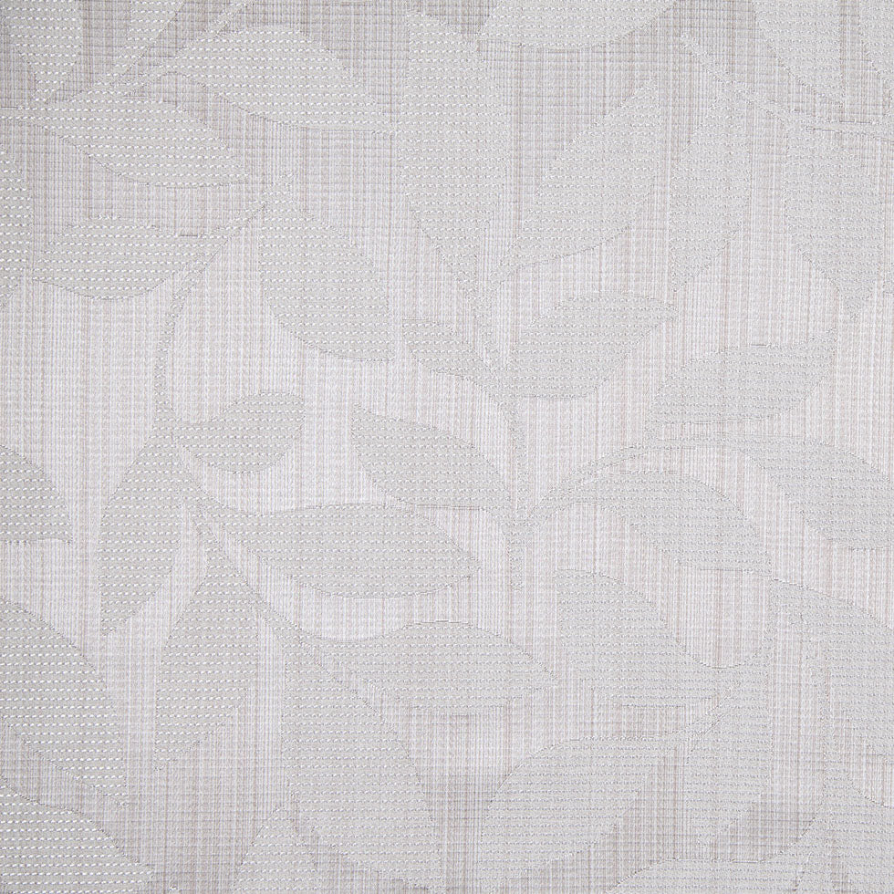 Silver Satiny Woven Leaves Jacquard