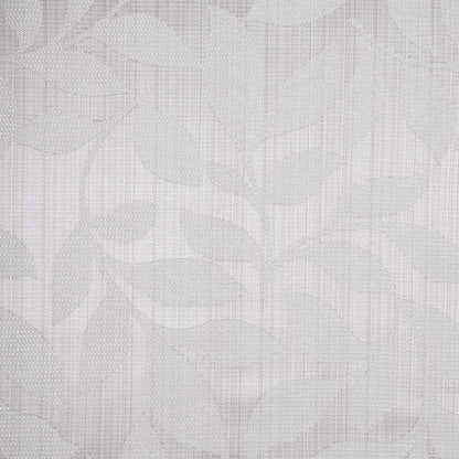 Silver Satiny Woven Leaves Jacquard