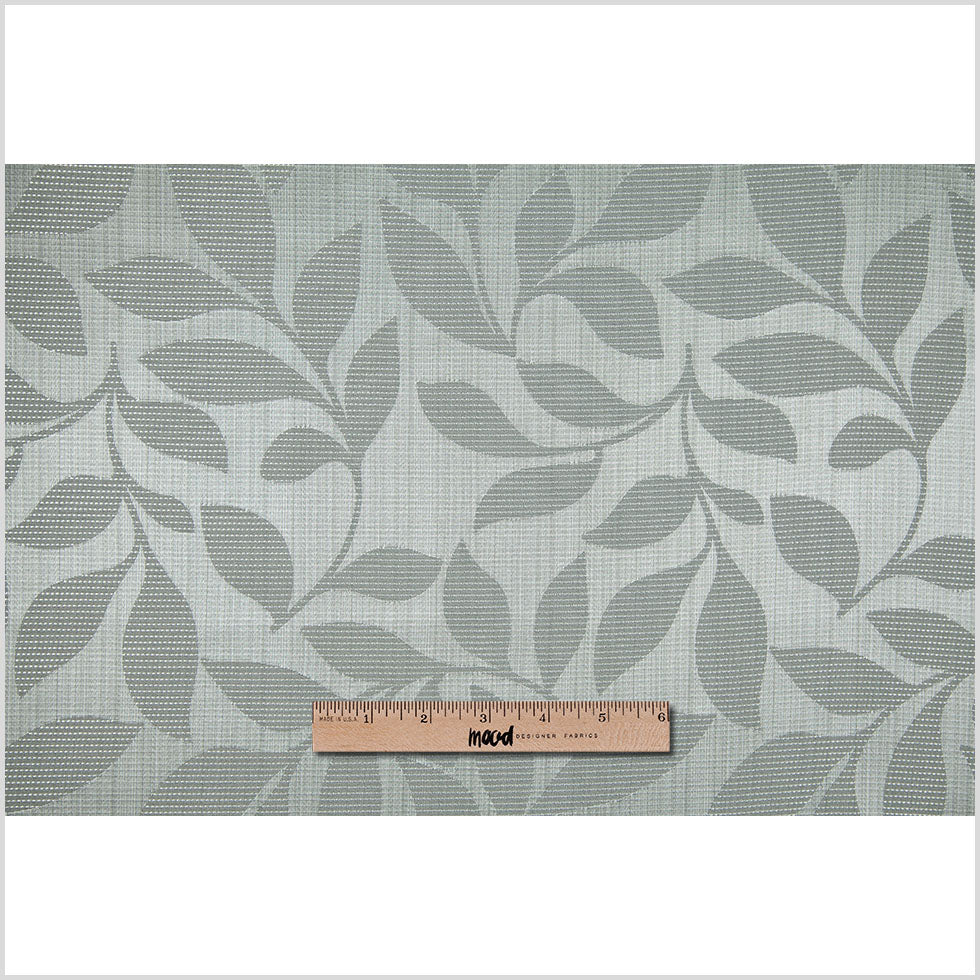 Slate Satiny Woven Leaves Jacquard Full