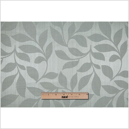 Slate Satiny Woven Leaves Jacquard Full
