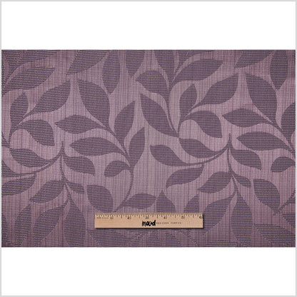 Plum Satiny Woven Leaves Jacquard Full