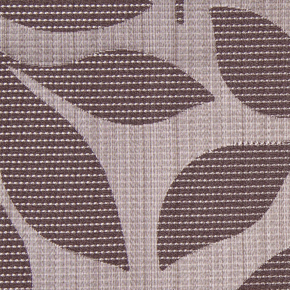 Brown Sand Satiny Woven Leaves Jacquard - Detail