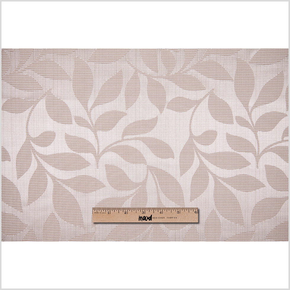Sand Satiny Woven Leaves Jacquard - Full