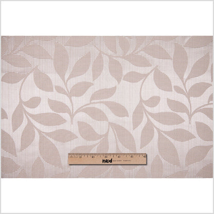 Sand Satiny Woven Leaves Jacquard - Full
