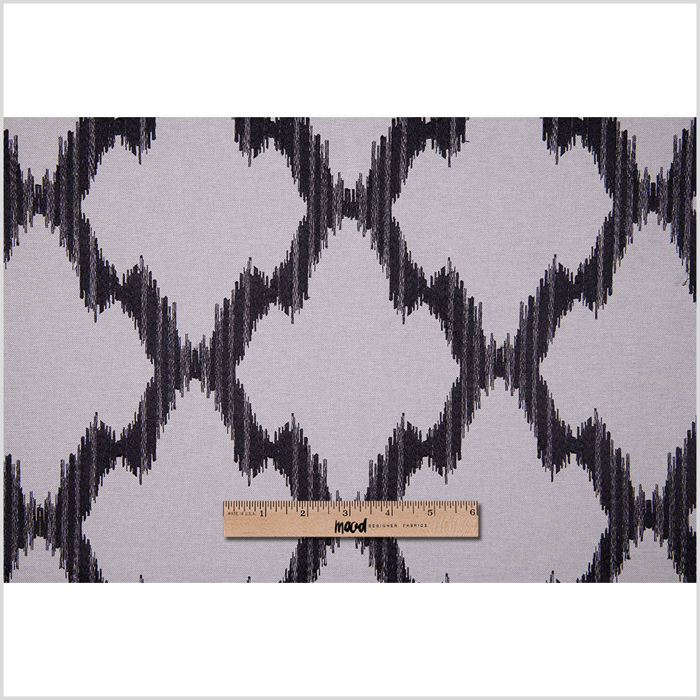 Gray and Black Embroidered Diamonds Woven - Full