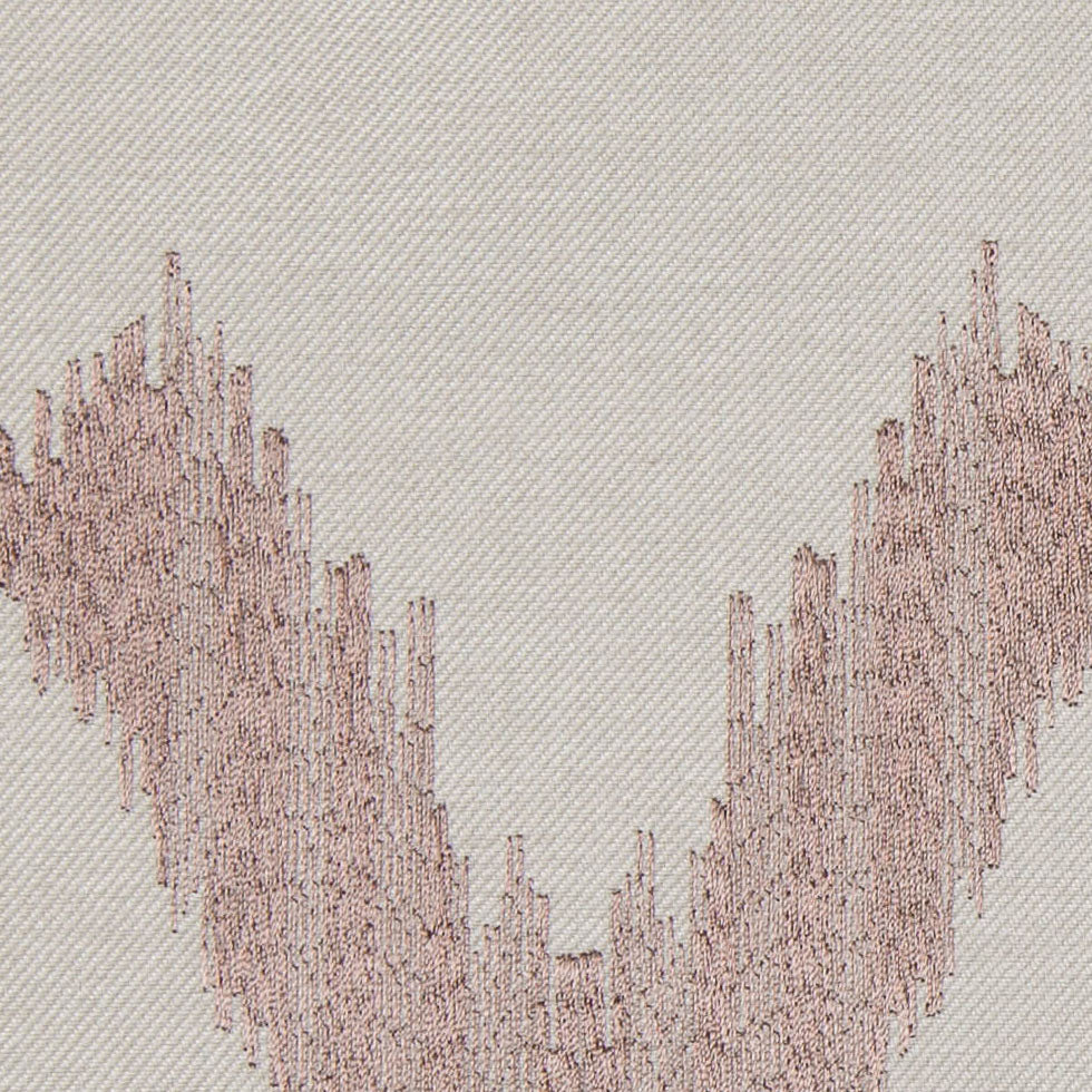 Pale Taupe and Copper Embroidered Diamonds Woven - Detail