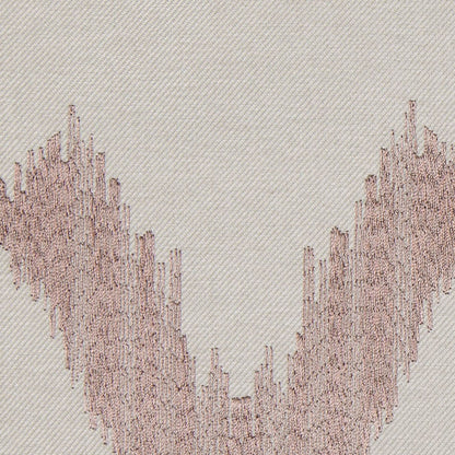 Pale Taupe and Copper Embroidered Diamonds Woven - Detail
