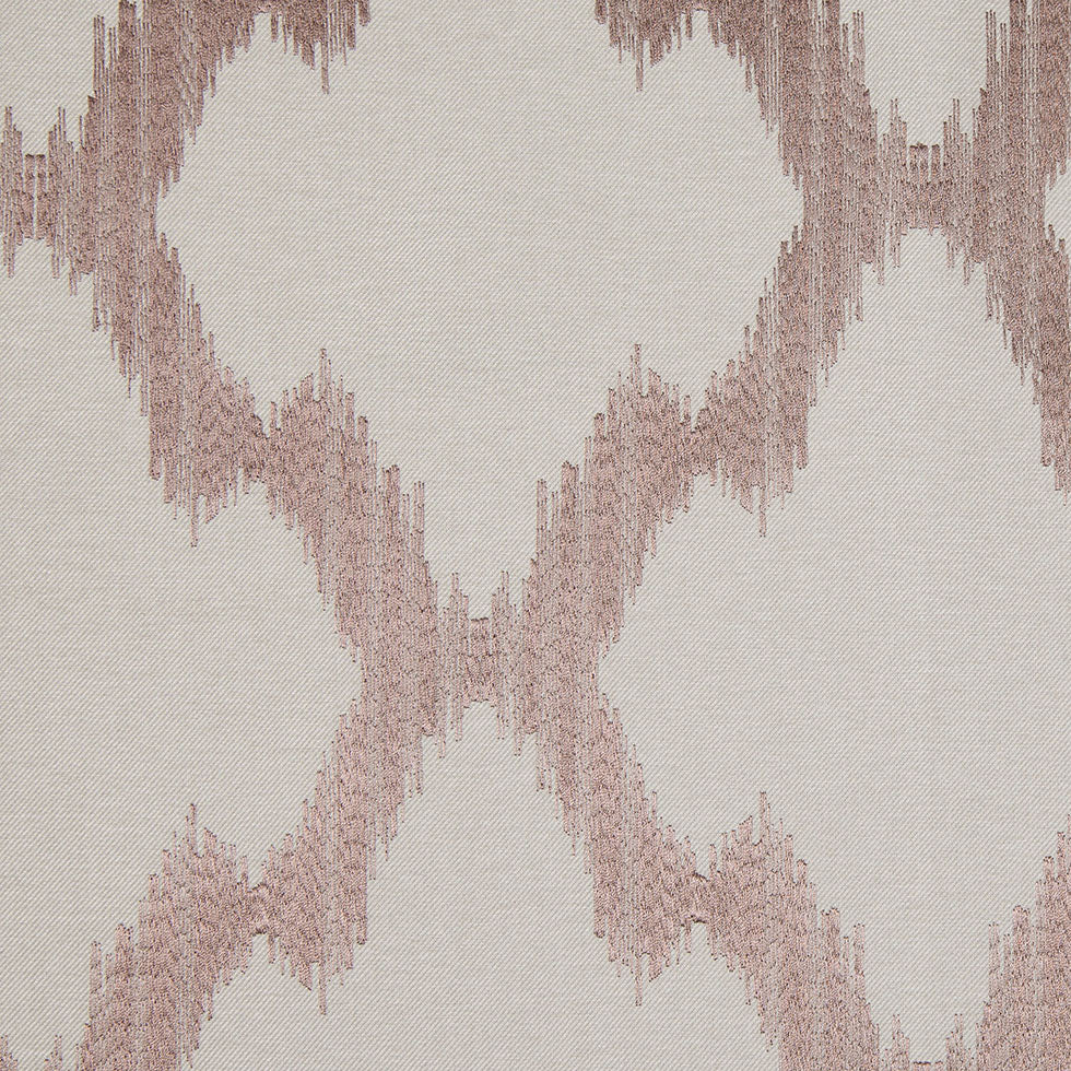Pale Taupe and Copper Embroidered Diamonds Woven