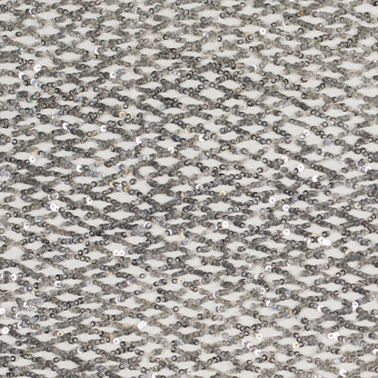 Silver Sequined Netted Lace Detail