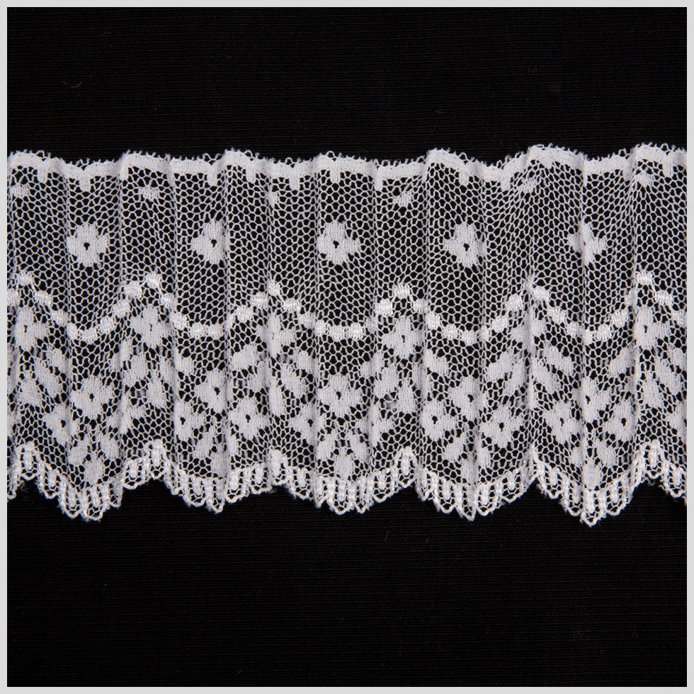 2.5 White Pleated Lace