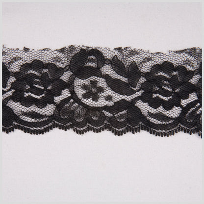 1.625 Black Floral Lace