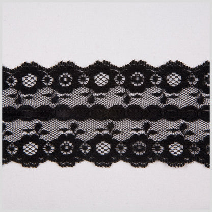 2.25" Black Raschel Lace