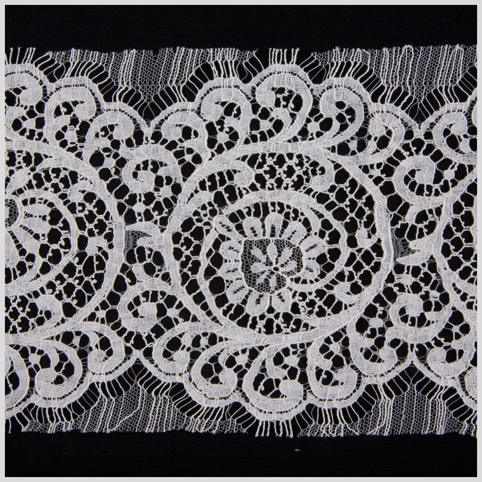 6 White French Lace