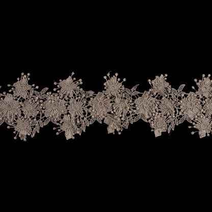 Metallic Silver Floral Lace Trim - 4.5