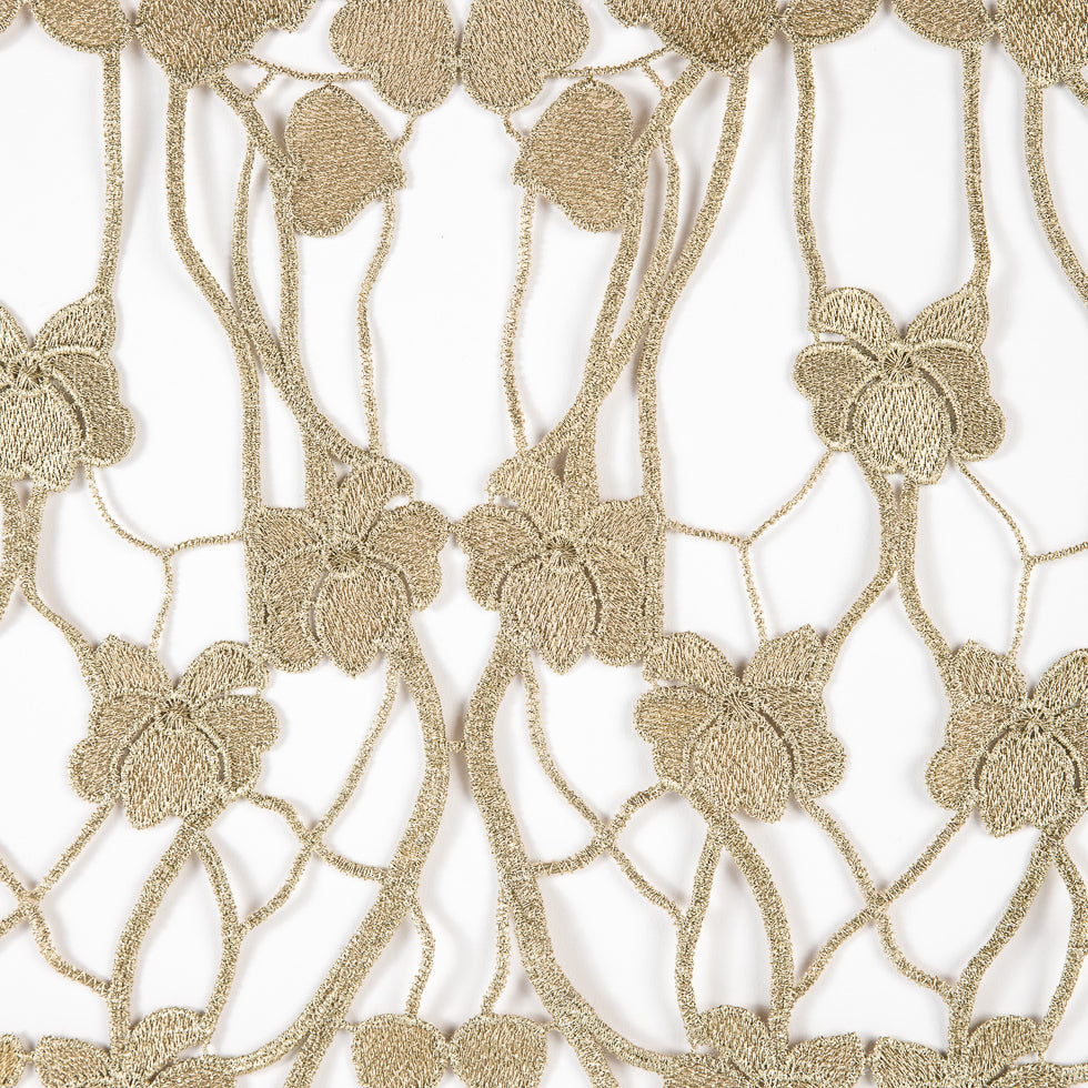 Metallic Gold Floral Lace Trimming - 16 - Detail