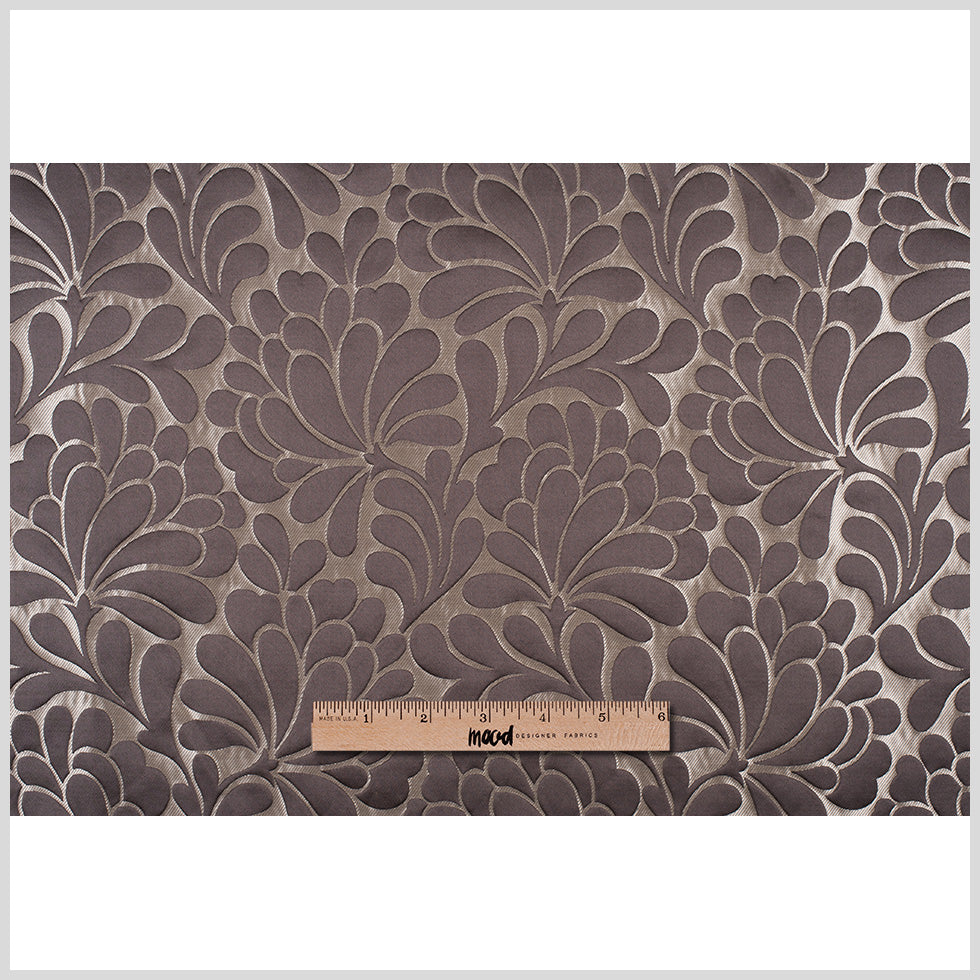Dark Mocha Floral Home Decor Satin Brocade - Full