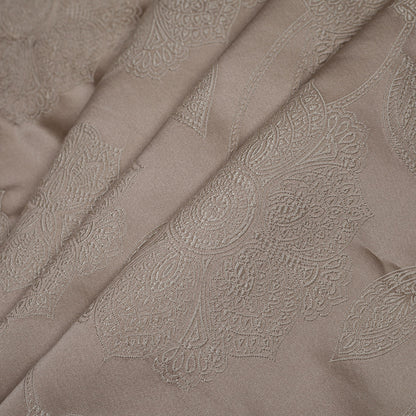 Dark Beige and Light Beige Floral Satin Jaquard Folded