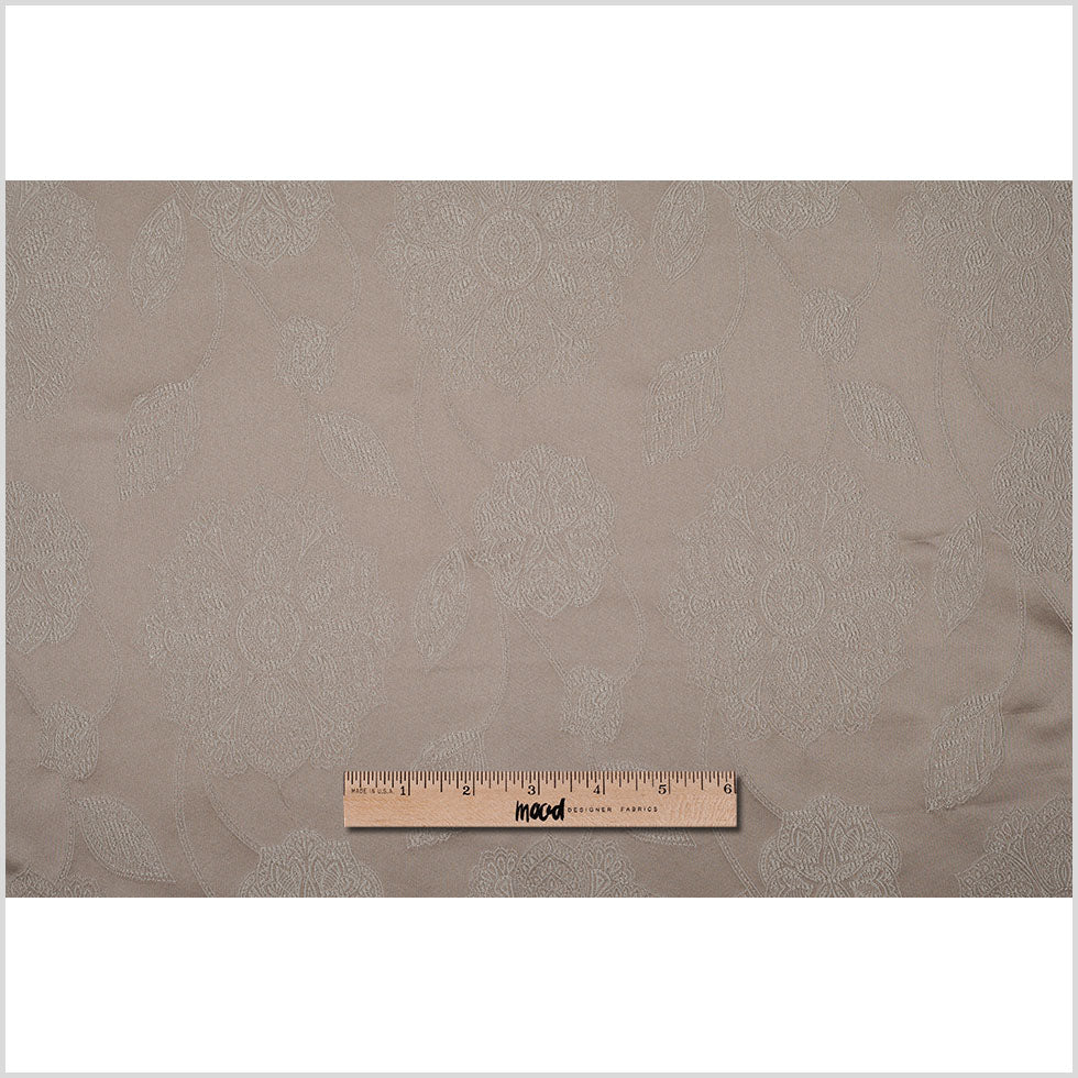 Dark Beige and Light Beige Floral Satin Jaquard Full