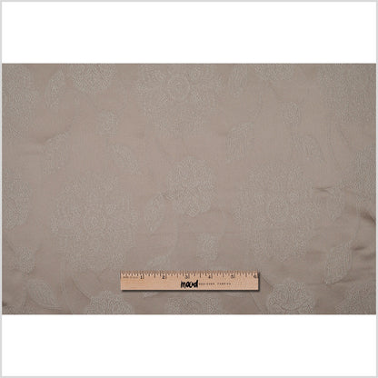 Dark Beige and Light Beige Floral Satin Jaquard Full