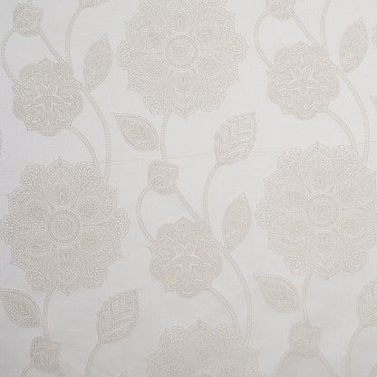 Light Beige and Ivory Floral Satin Jacquard