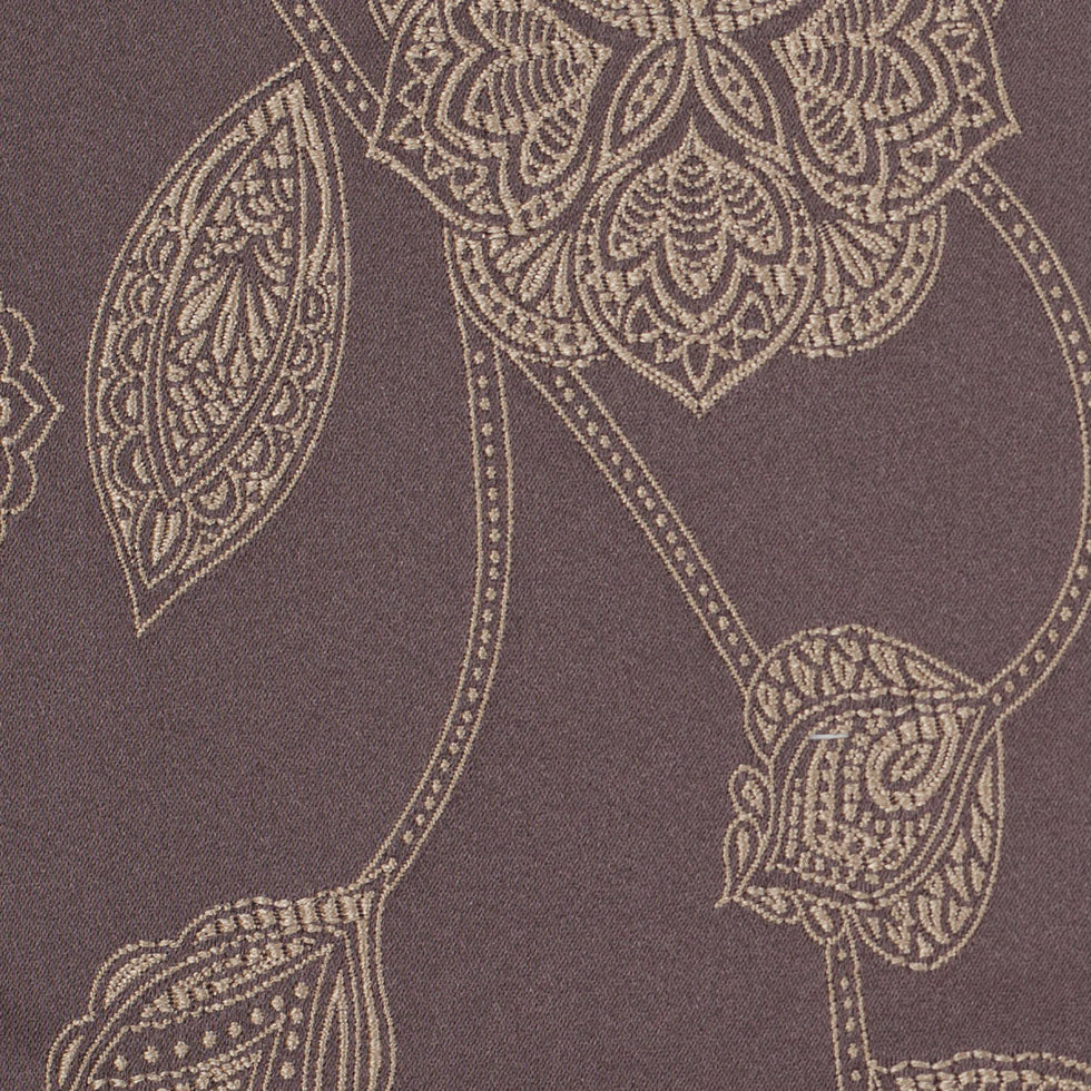 Gold and Brown Floral Satin Jacquard - Detail