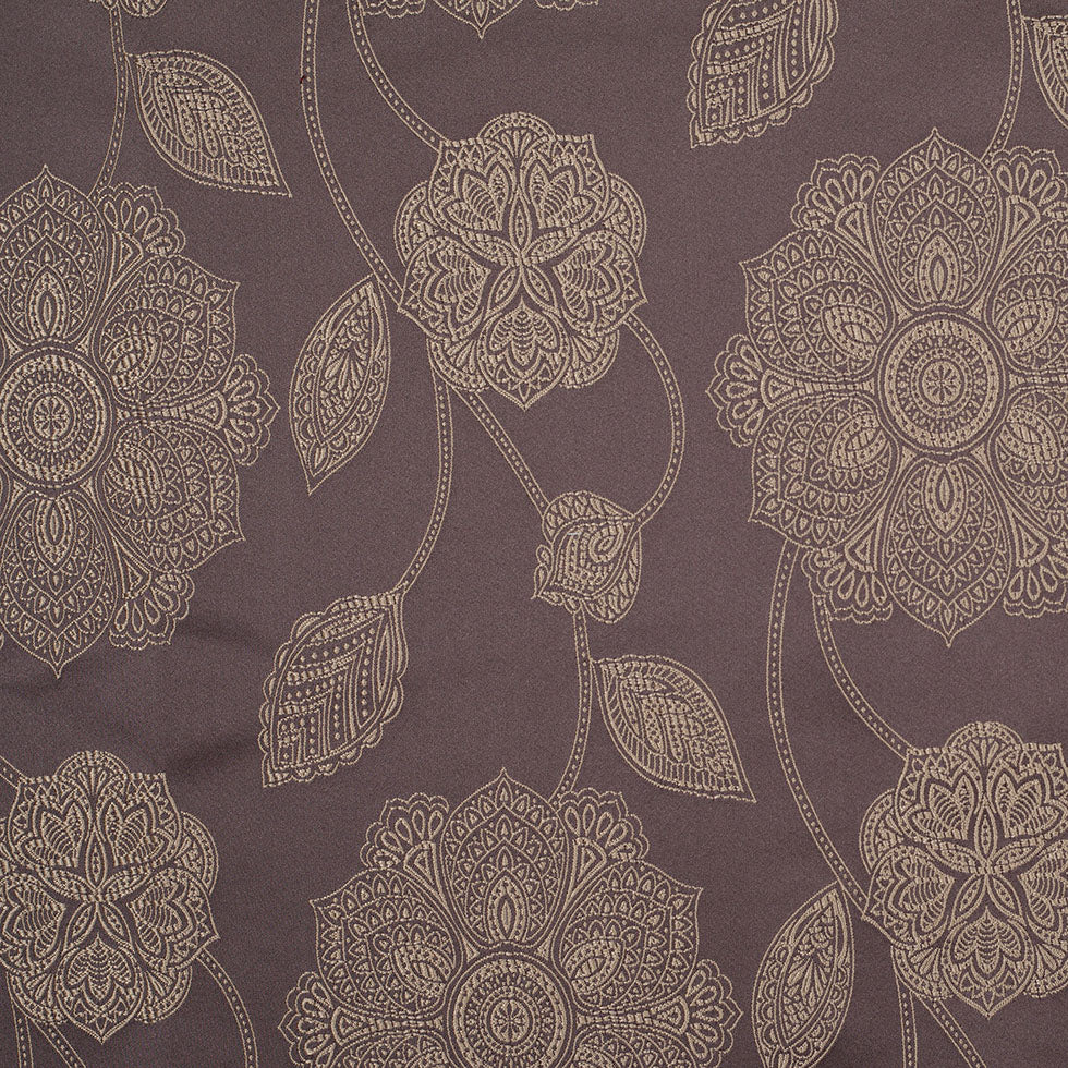 Gold and Brown Floral Satin Jacquard