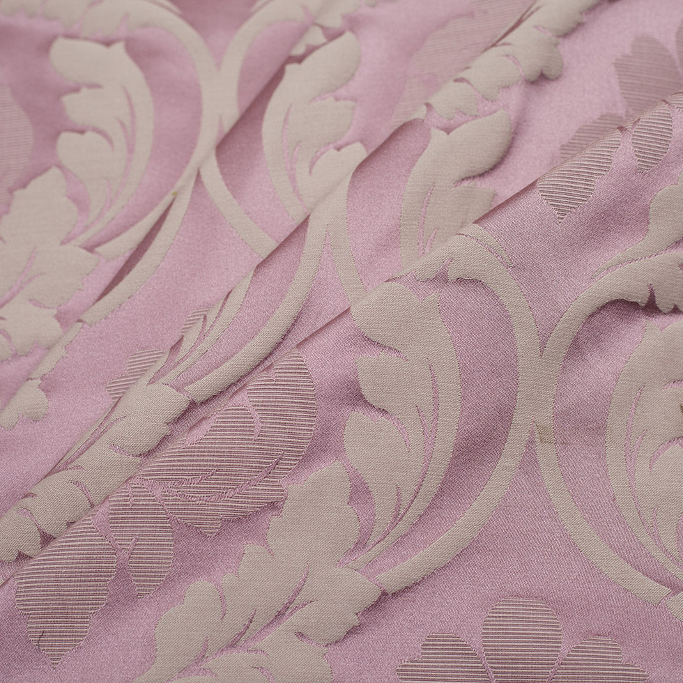 Lilac and Taupe Floral Satin Jacquard Folded