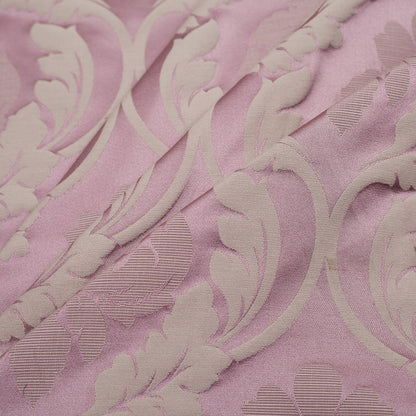 Lilac and Taupe Floral Satin Jacquard Folded