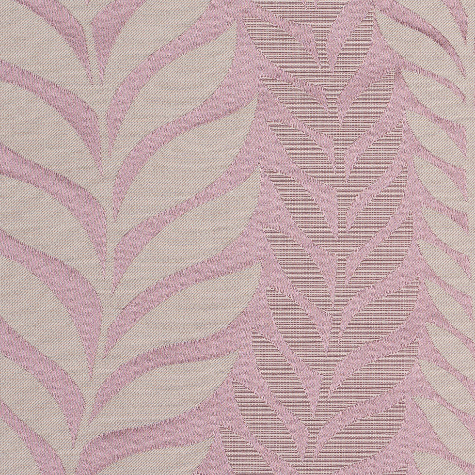 Pale Mauve Tone-on-Tone Leaves Satin Jacquard - Detail