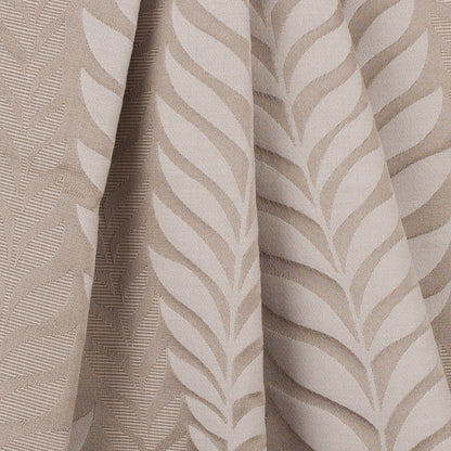 Taupe Tone-on-Tone Leaves Satin Jacquard Folded