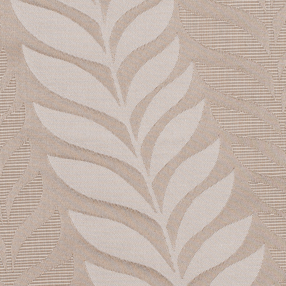 Taupe Tone-on-Tone Leaves Satin Jacquard Detail