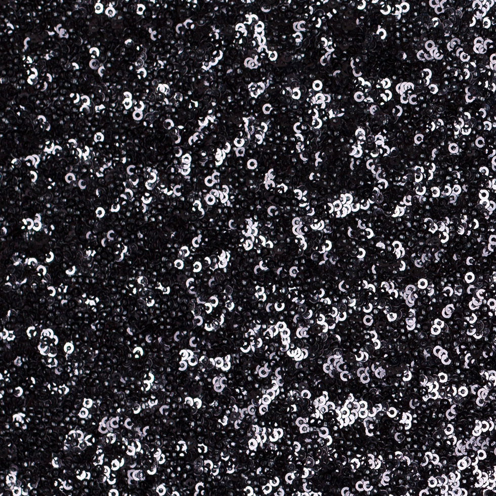 Black Baby Sequins On Mesh - Detail