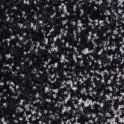 Black Baby Sequins On Mesh - Detail