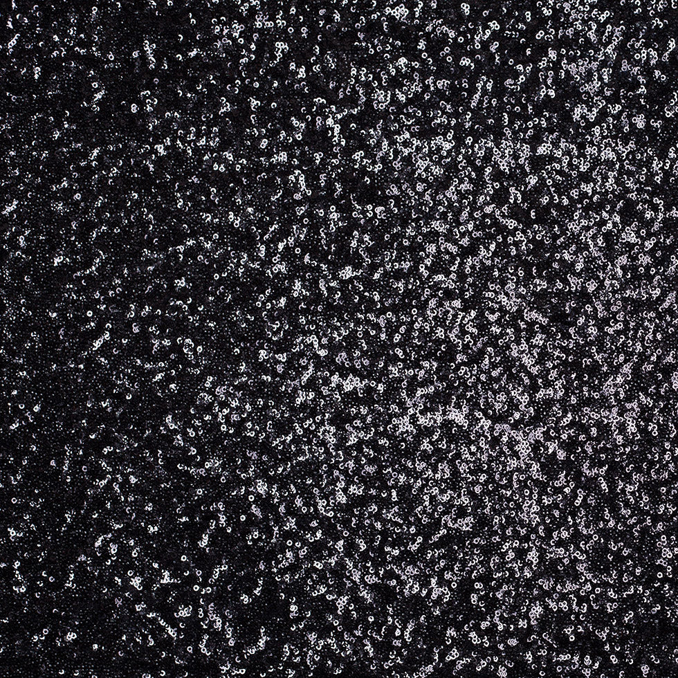 Black Baby Sequins On Mesh