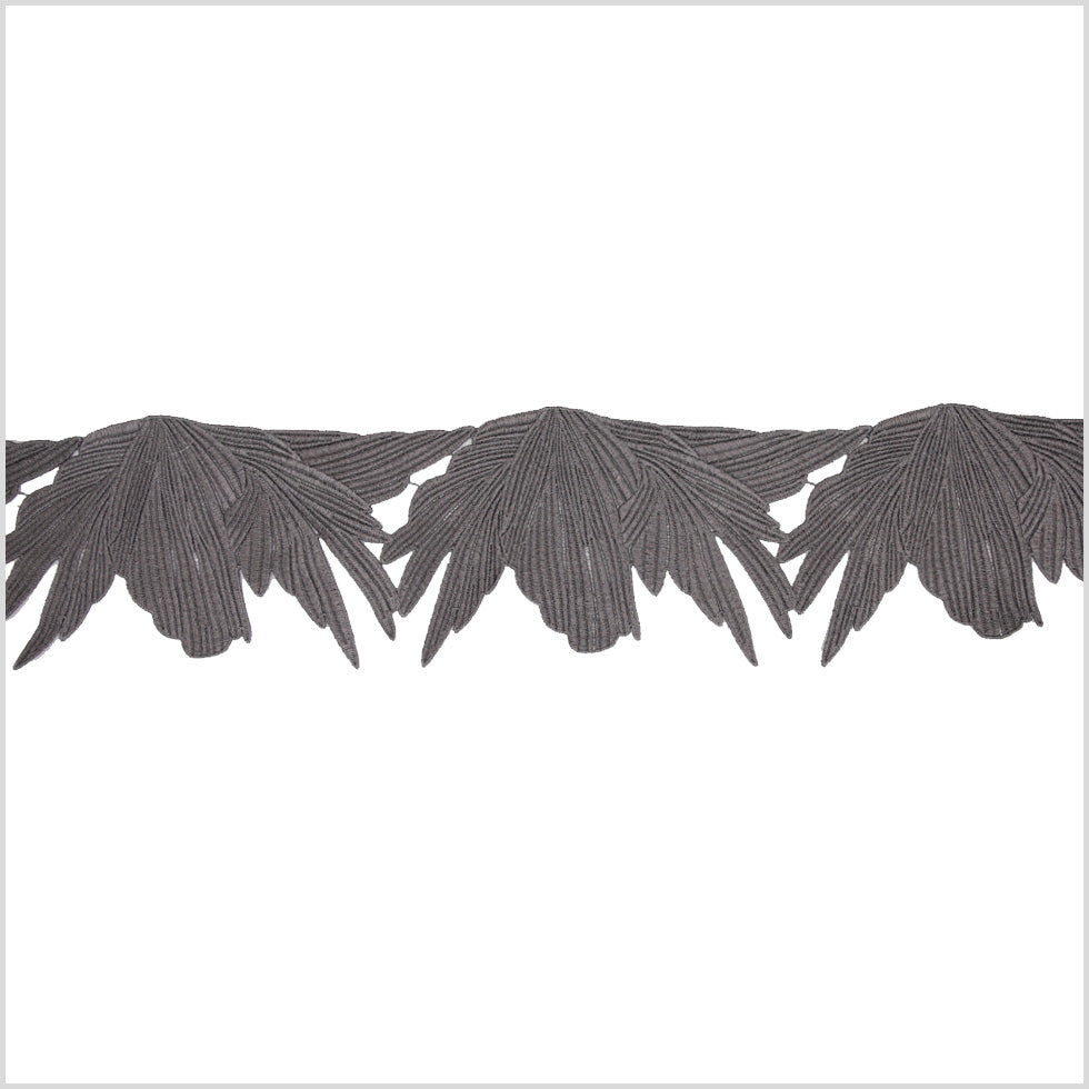 5" Metallic Gunmetal Lace Trim