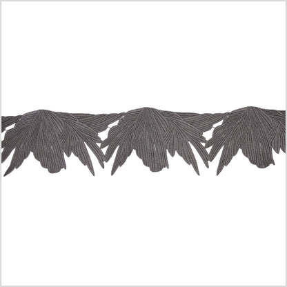 5" Metallic Gunmetal Lace Trim