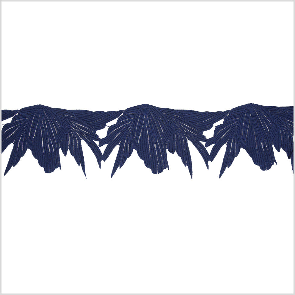 5" Metallic Dark Navy Lace Trim