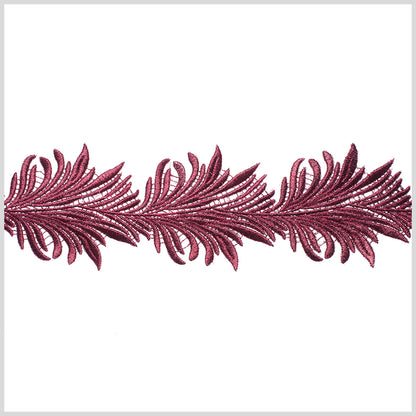4 Metallic Burgundy Lace Trim